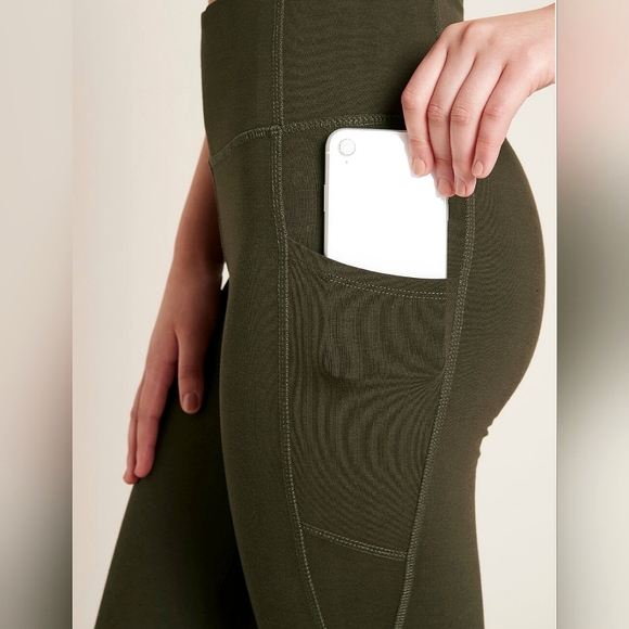 NWT BOODY EcoWear Motivate Full Length High Waist Tights - Dark Olive - Large - Picture 5 of 8